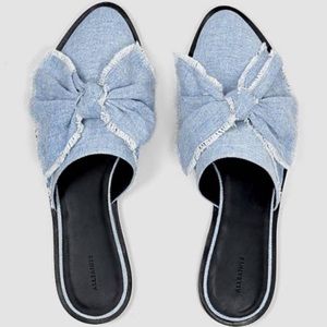 All Saints knit bow sandals
